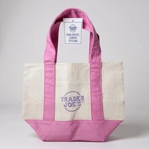 🌸 Trader Joe’s Mini Canvas Tote - Delicate Pink